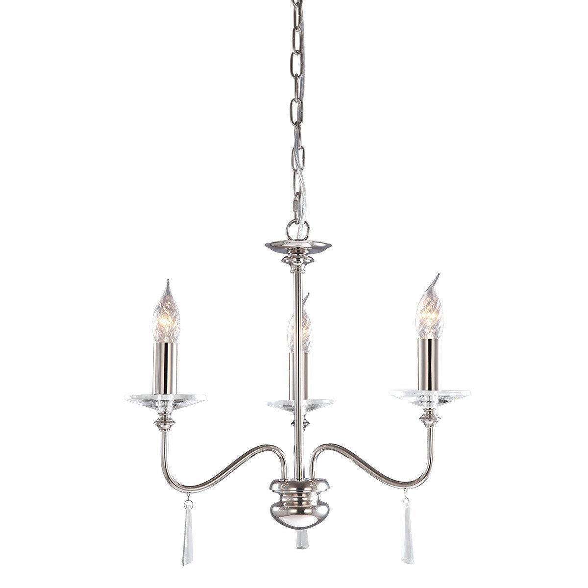 Elstead Finsbury Park 3 Light Polished Nickel Chandelier FP3 POL NICKEL