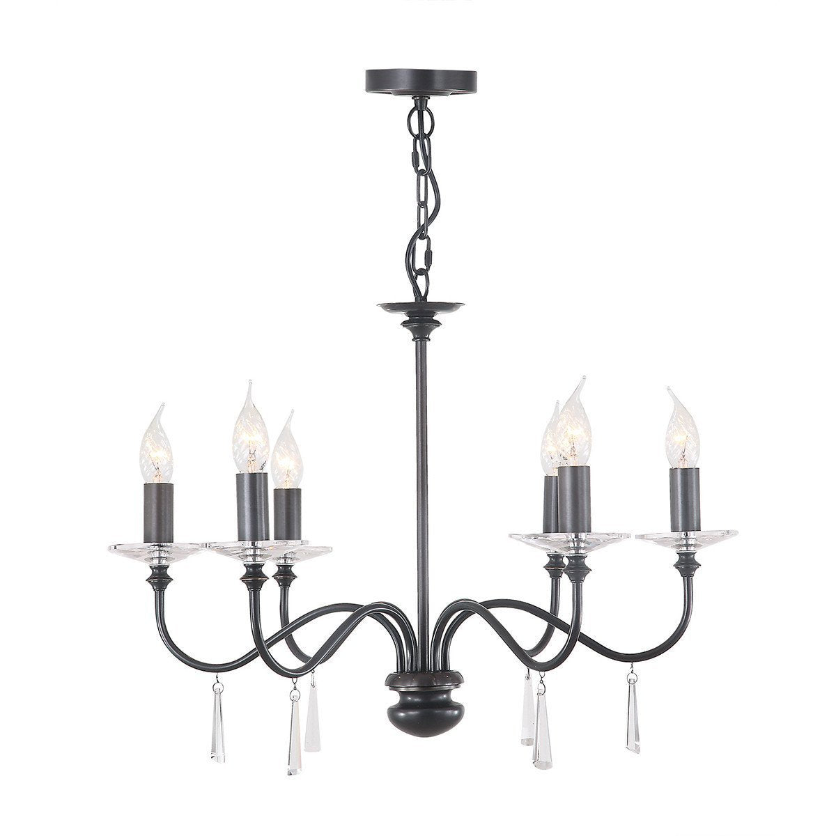 Elstead Finsbury Park 6 Light Old Bronze Chandelier FP6 OLD BRZ