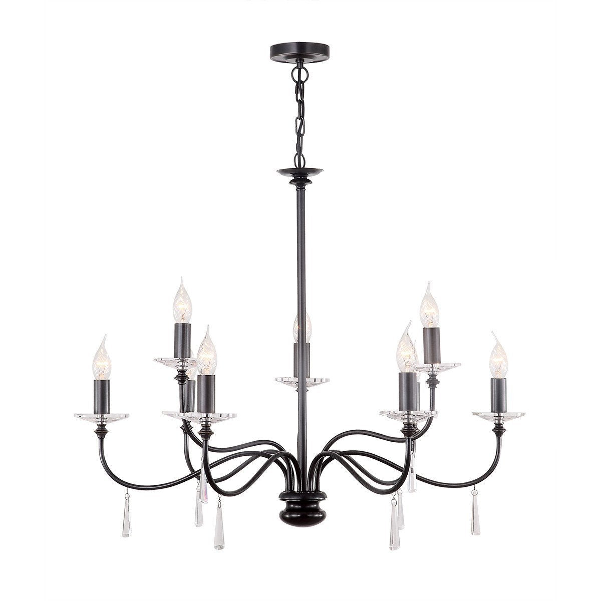 Elstead Finsbury Park 9 Light Old Bronze Chandelier FP9 OLD BRZ