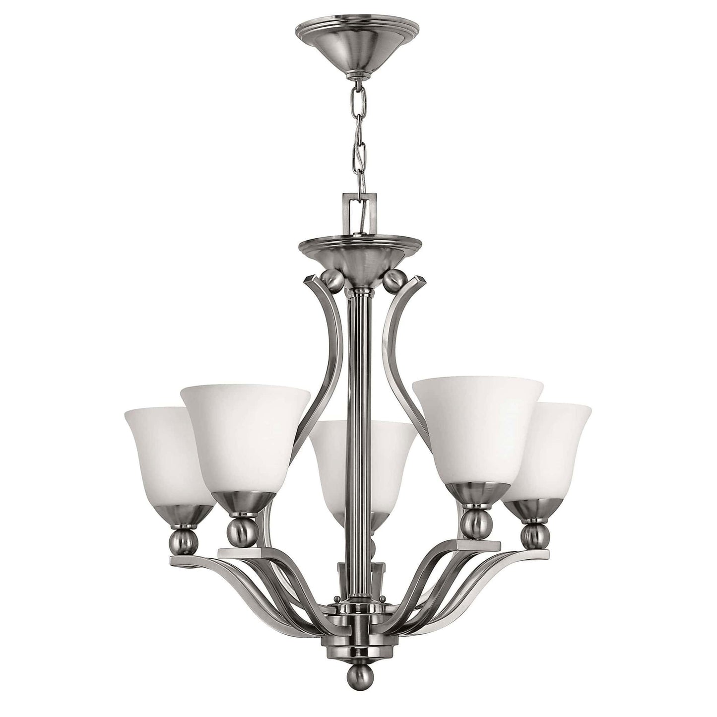 Hinkley Bolla 5 Light Opal Shade Silver Chandelier HK/BOLLA5