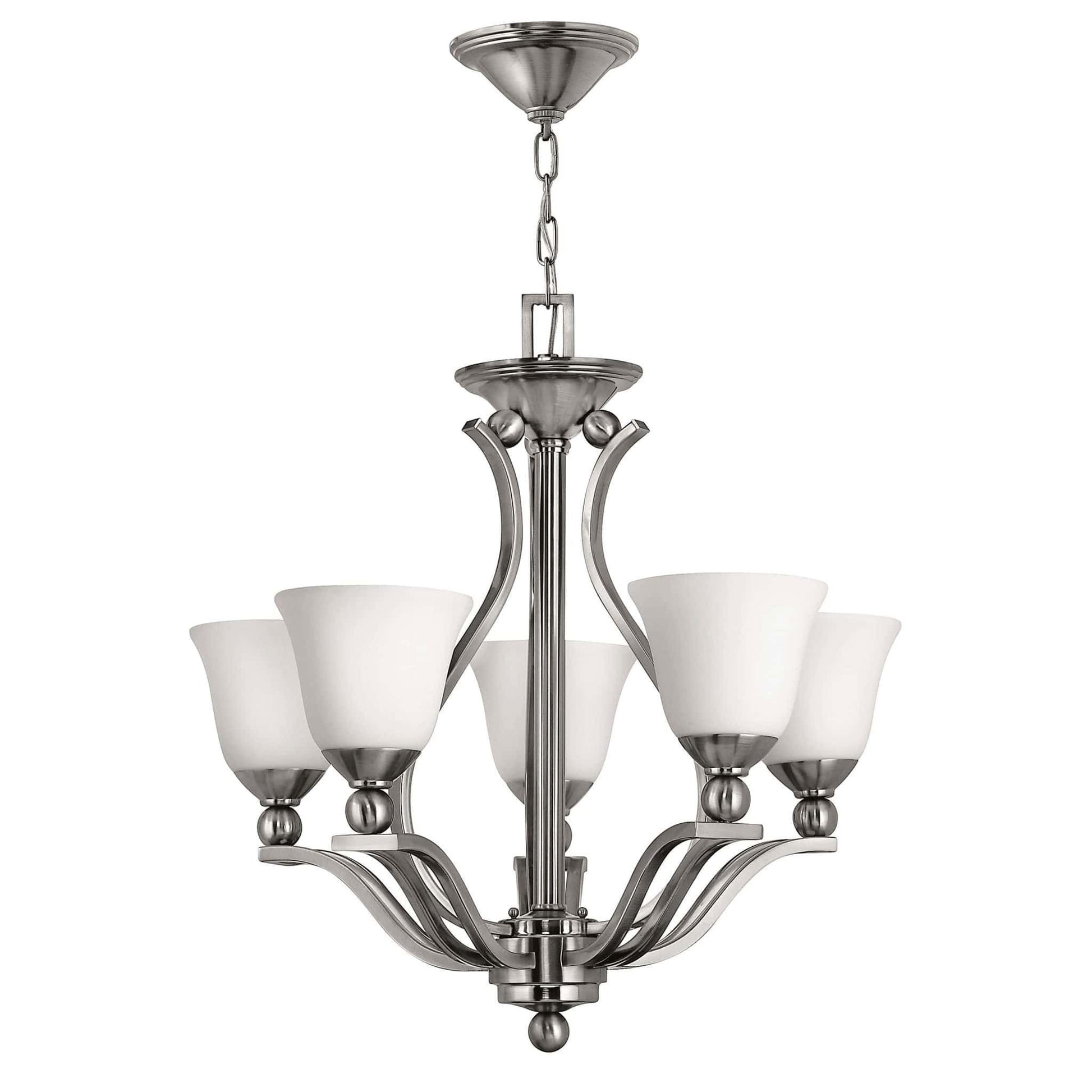 Hinkley Bolla 5 Light Opal Shade Silver Chandelier HK/BOLLA5