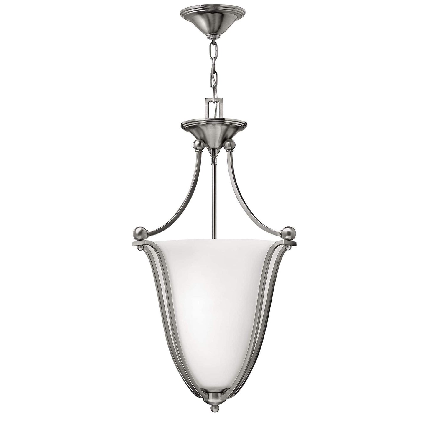 Hinkley Bolla Long White Opal Glass Uplight Chandelier HK/BOLLA/P/B