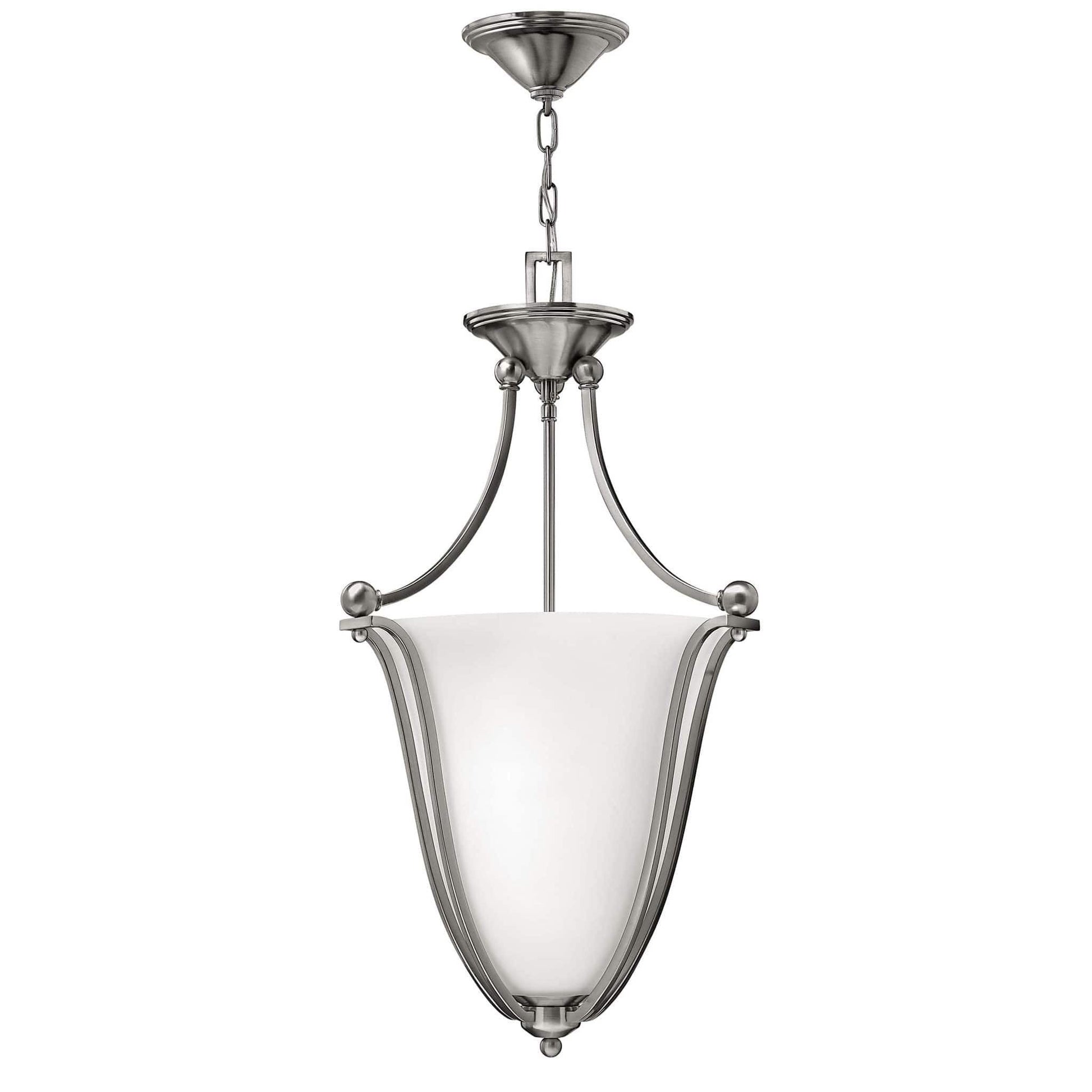 Hinkley Bolla Long White Opal Glass Uplight Chandelier HK/BOLLA/P/B