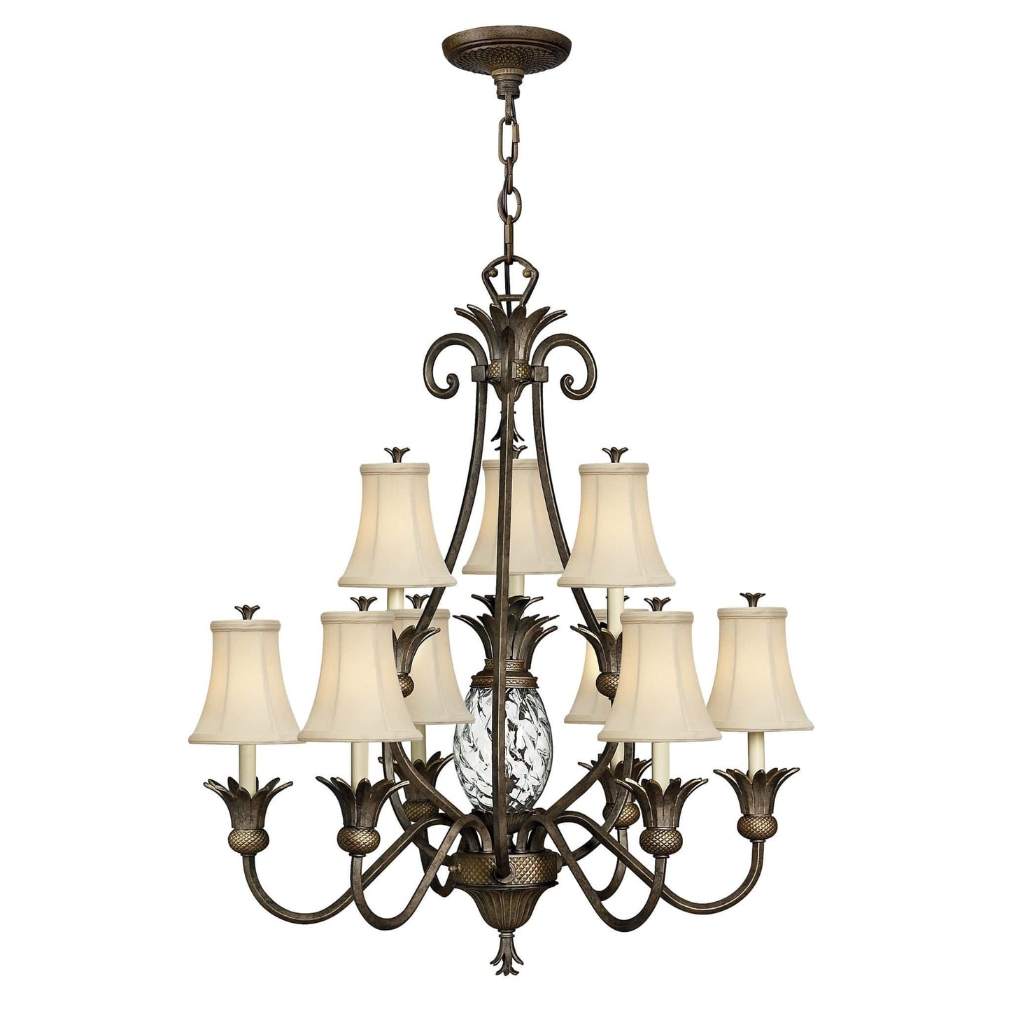 Hinkley Plantation 10 Light Pearl Bronze Chandelier HK/PLANT10 PZ