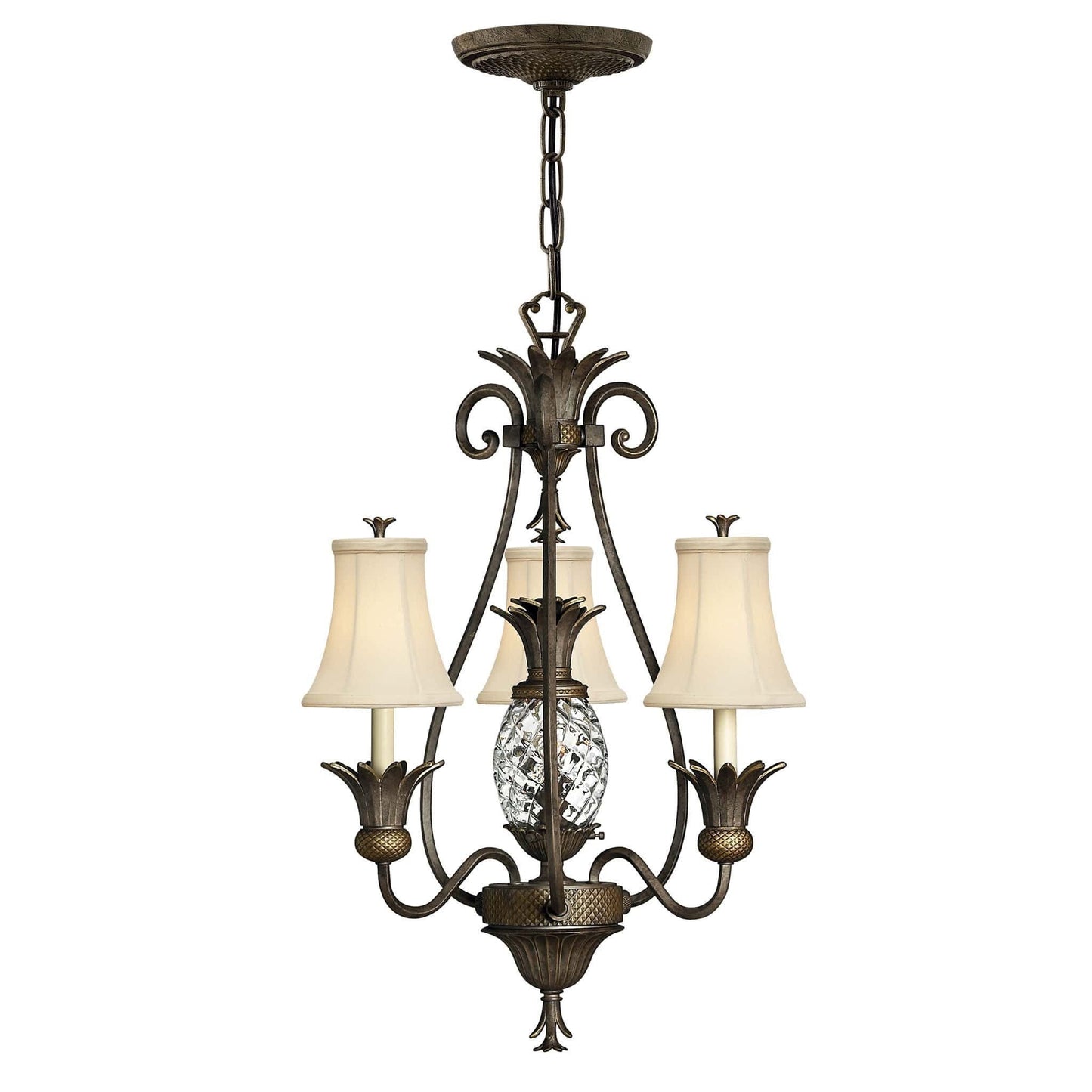 Hinkley Plantation 3 Light Pearl Bronze Chandelier HK/PLANT3 PZ