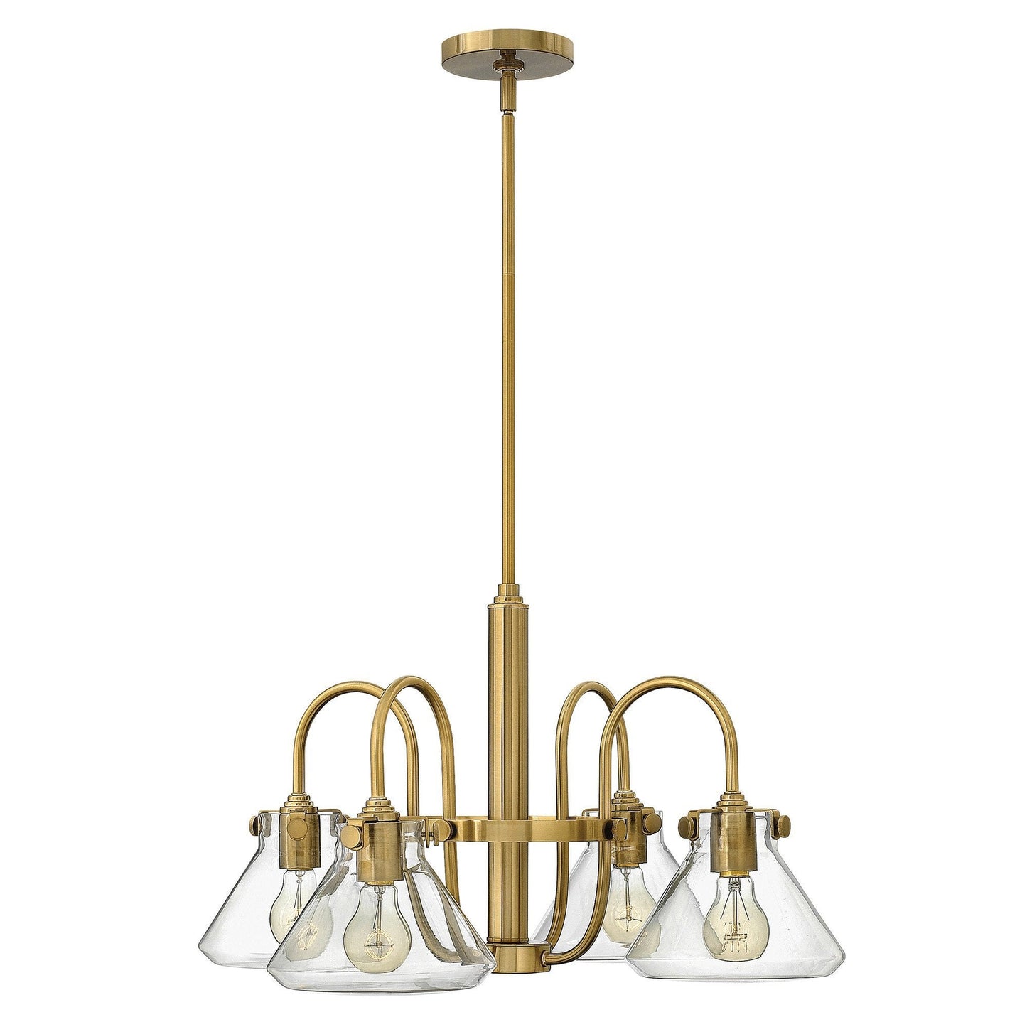 Hinkley Congress 4 Light Clear Glass Brushed Caramel Chandelier HK/CONGRES4/A BC