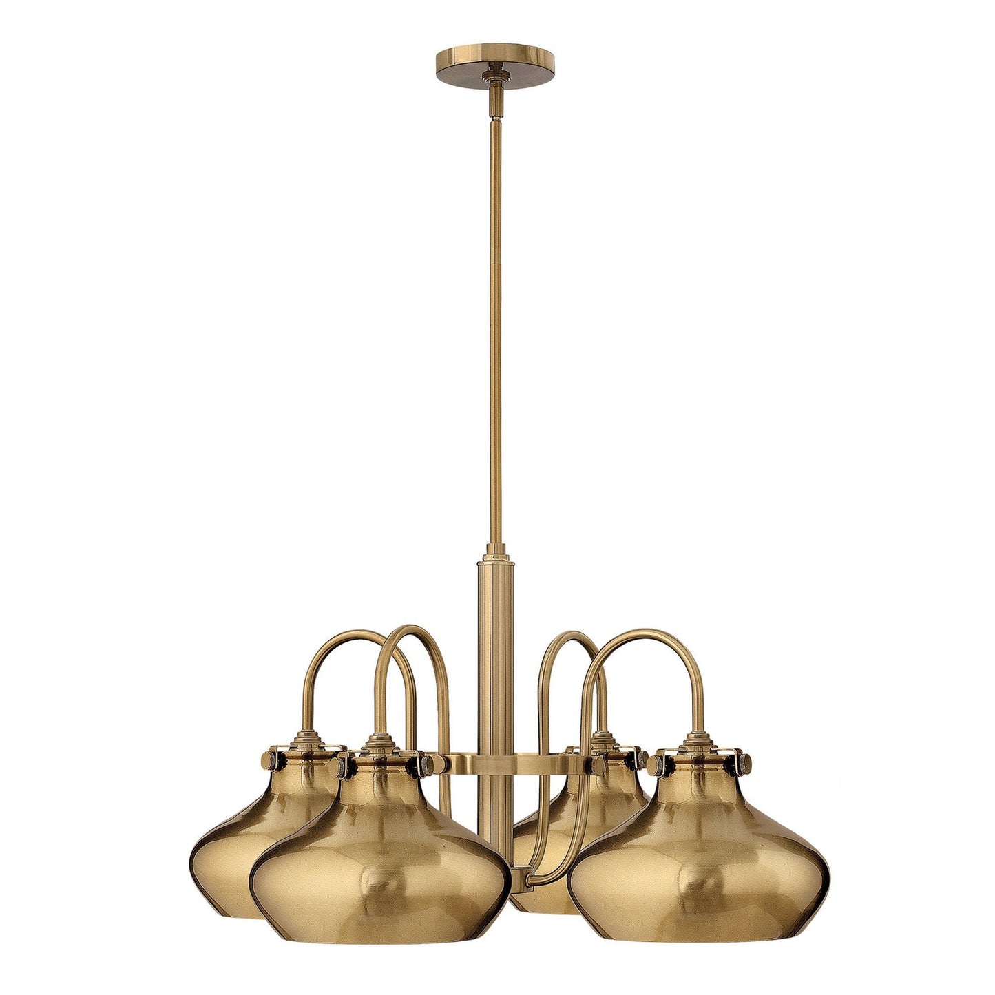 Hinkley Congress 4 Light Metal Shade Brushed Caramel Chandelier HK/CONGRES4/C BC