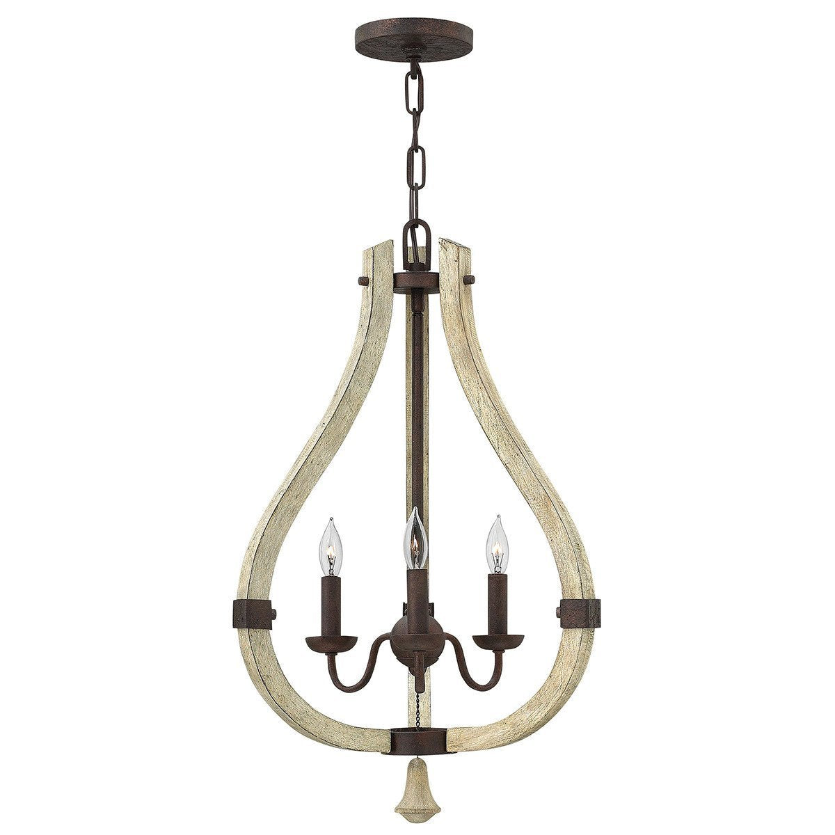 Hinkley Middlefield 3 Light Iron Rust Chandelier HK/MIDDLEFIELD3