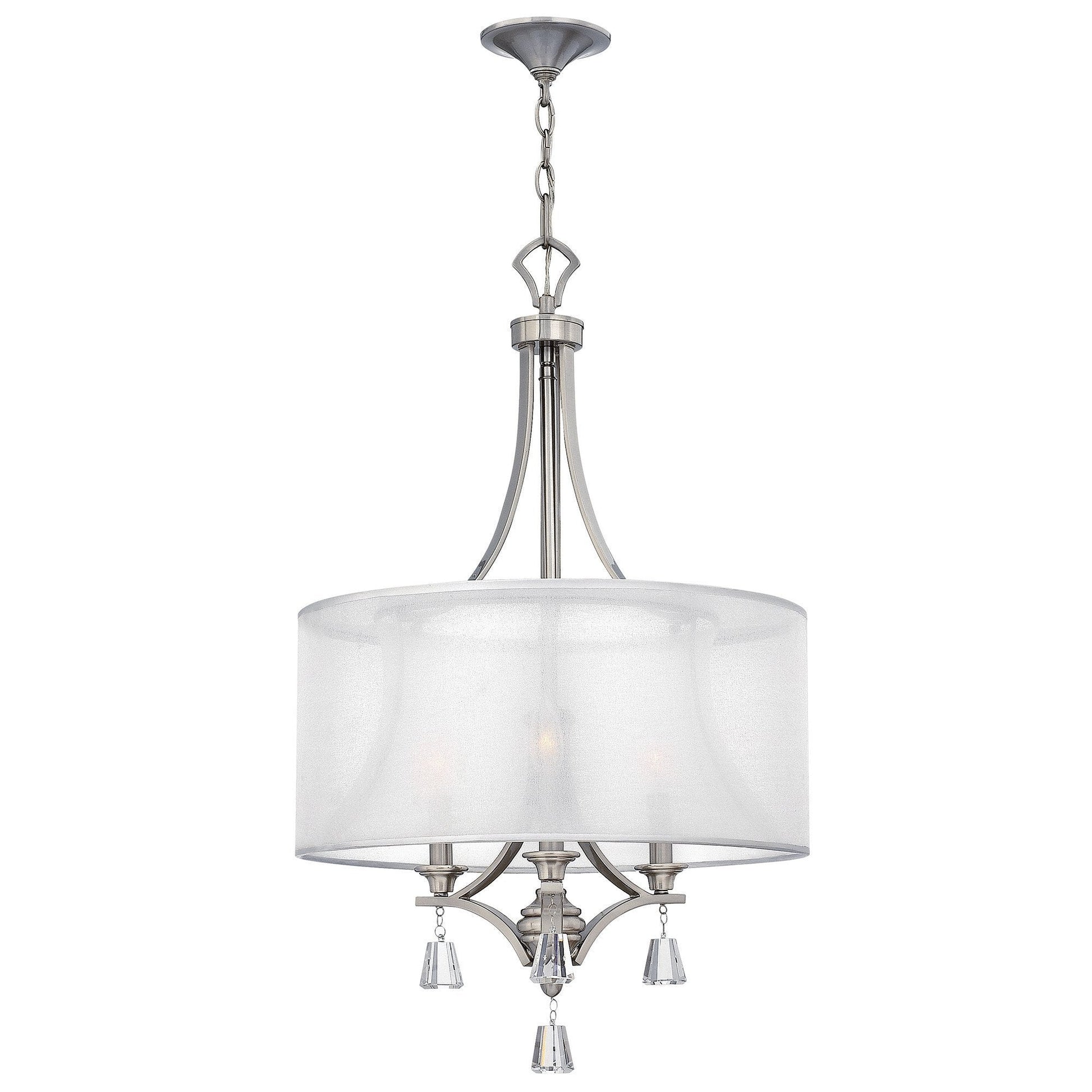 Hinkley Mime 3 Light Brushed Nickel Chandelier HK/MIME/3P