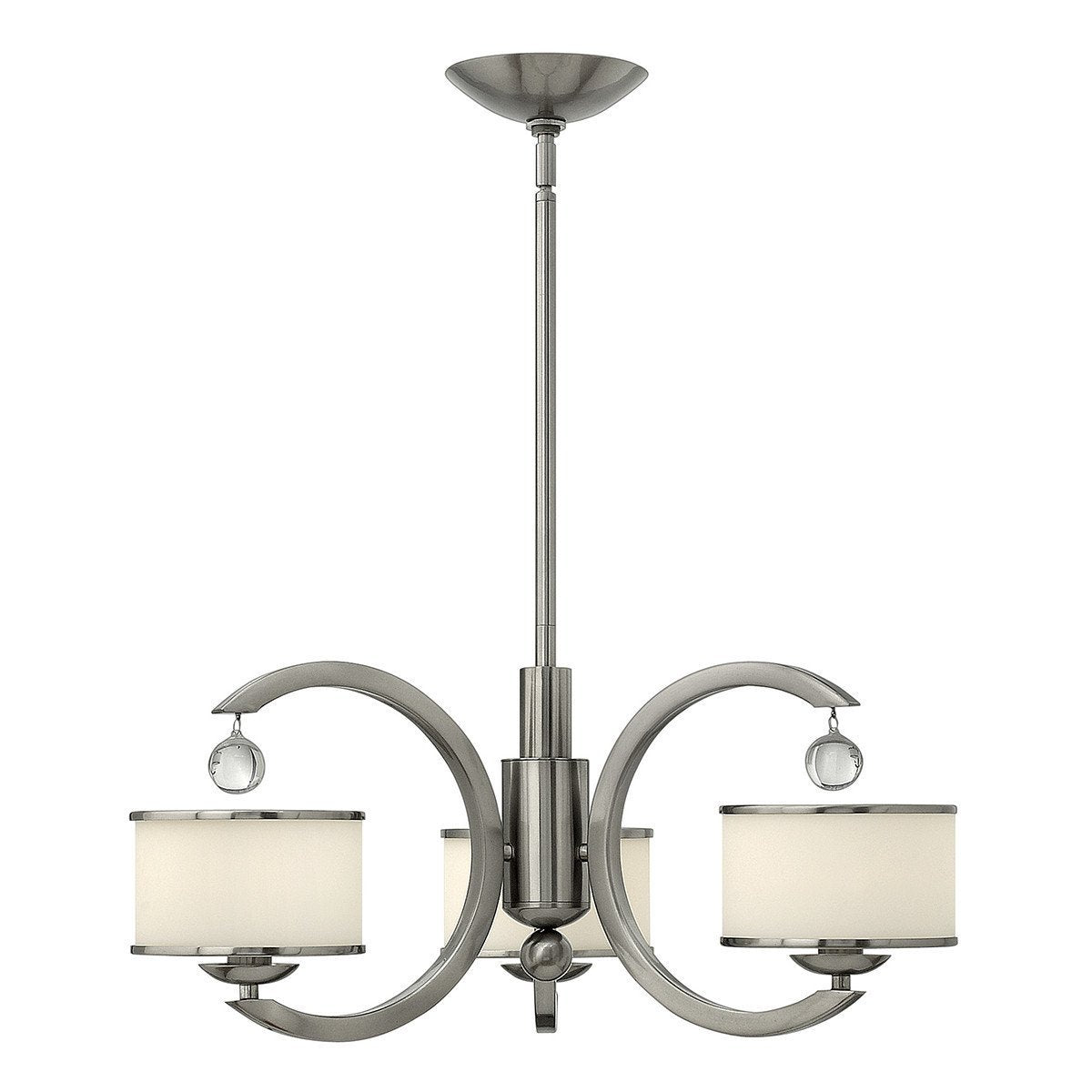 Hinkley Monaco 3 Light Brushed Nickel Chandelier HK/MONACO3
