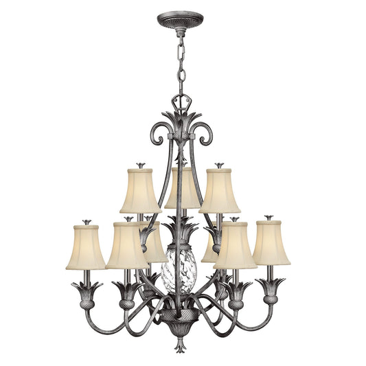 Hinkley Plantation 10 Light Polished Antique Nickel Chandelier HK/PLANT10 PL