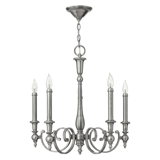 Hinkley York Town 5 Light Antique Nickel Chandelier HK/YORKTOWN5