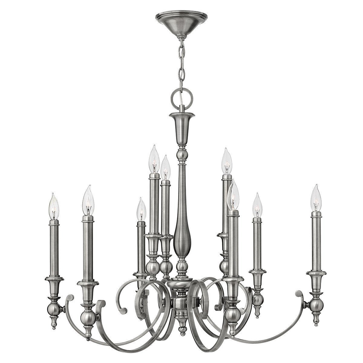 Hinkley York Town 9 Light Antique Nickel Chandelier HK/YORKTOWN9