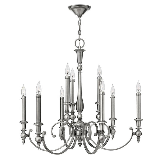 Hinkley York Town 9 Light Antique Nickel Chandelier HK/YORKTOWN9