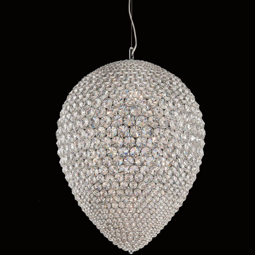 Illuminati Olivio Large Chrome Clear Crystal Chandelier MD1203216-9A