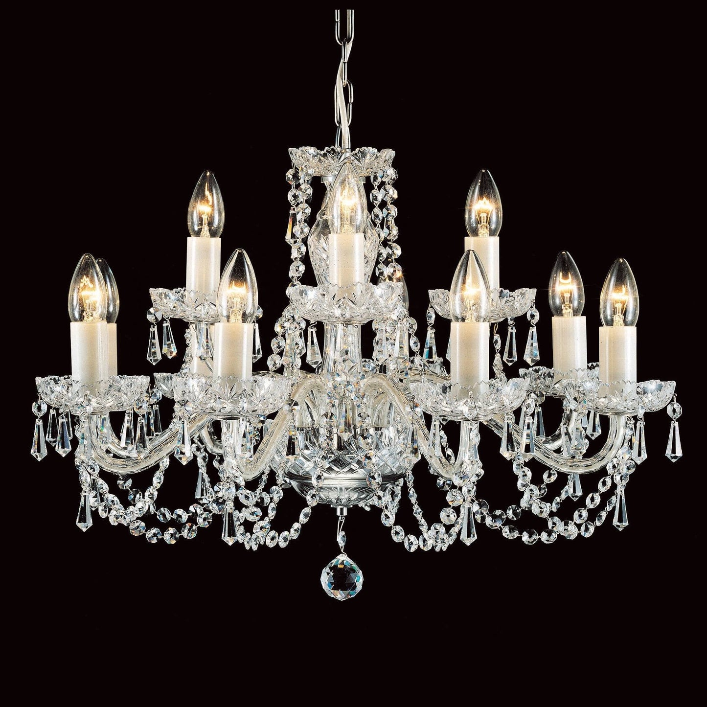 Impex Babice 15 Light Chrome Crystal Glass Chandelier CB125294/12