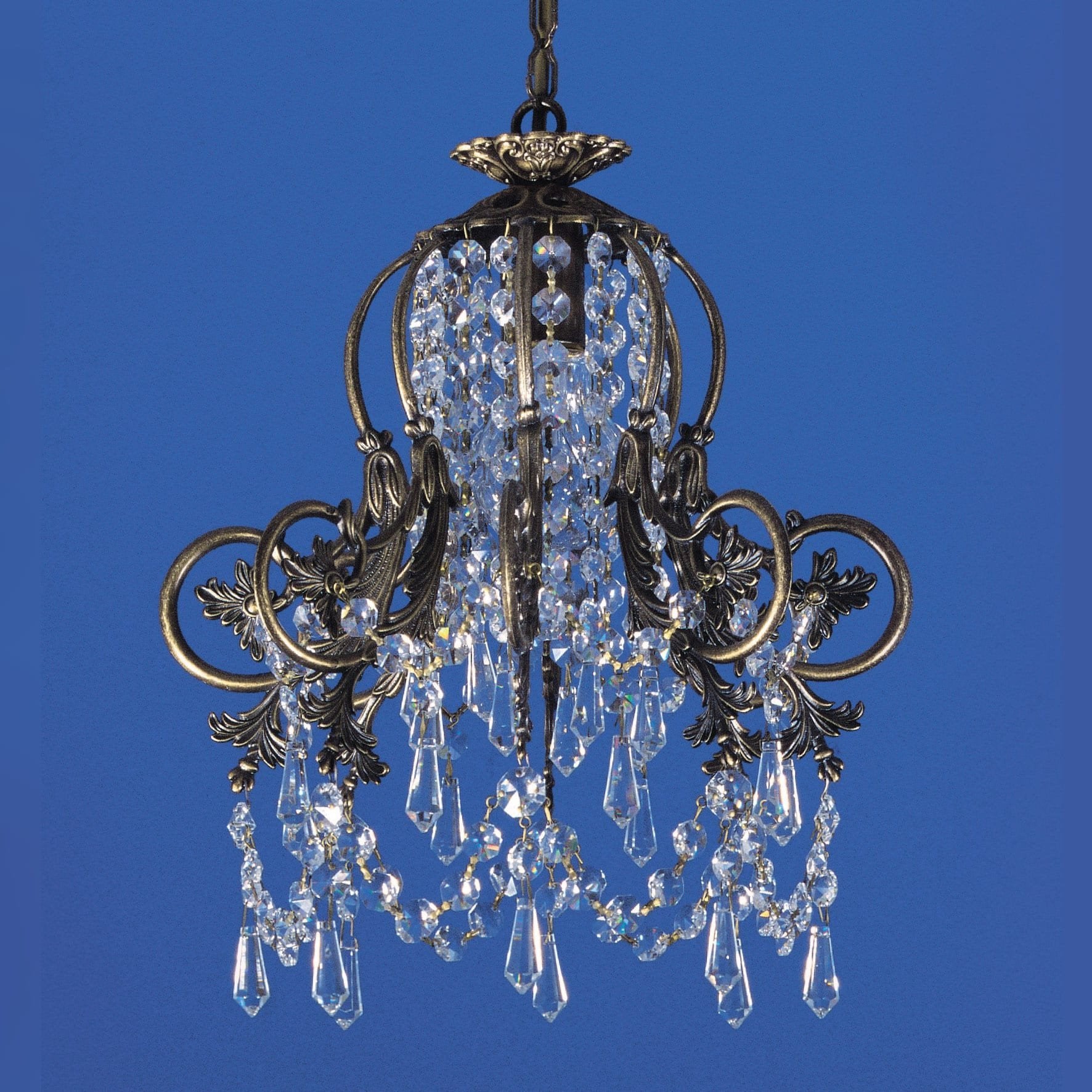 Impex Bell 1 Light Brass Strass Lead Crystal Chandelier ST00241/30/01/AB