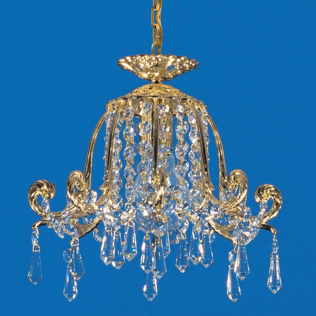 Impex Bell 1 Light Gold Strass Lead Crystal Chandelier ST00241/25/01/G