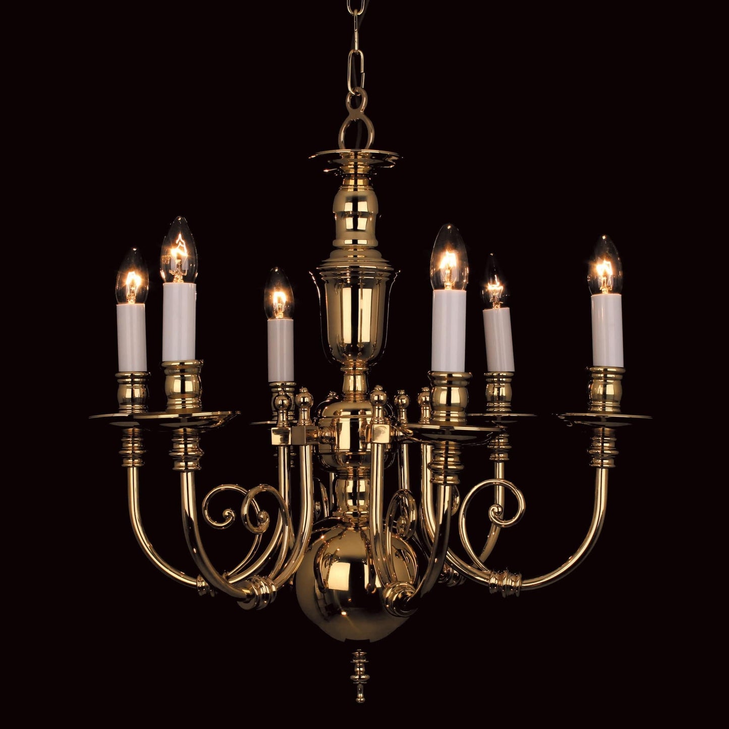 Impex Beveren 6 Light Flemish Brass Candle Chandelier BF19706/06