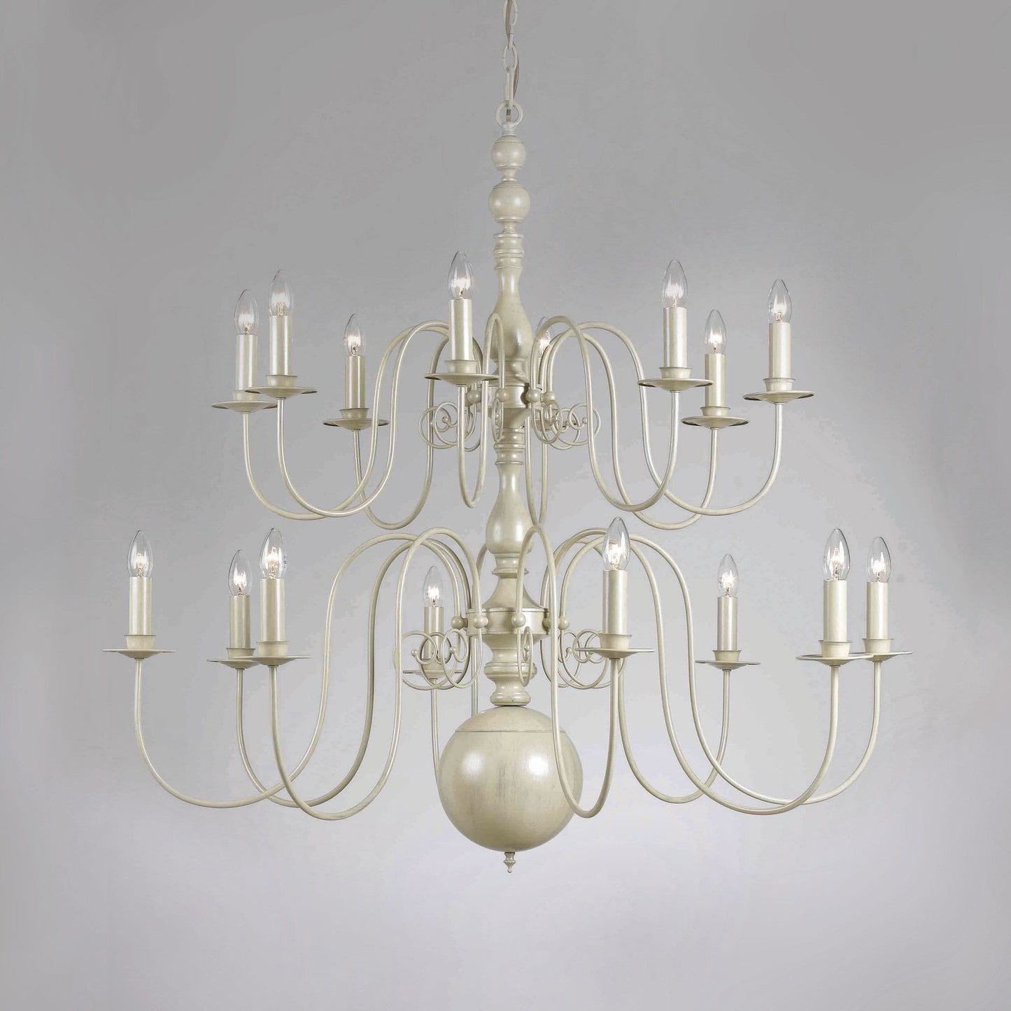 Impex Bologna 16 Light Flemish Cream Candle Chandelier PG05579/16/CRM