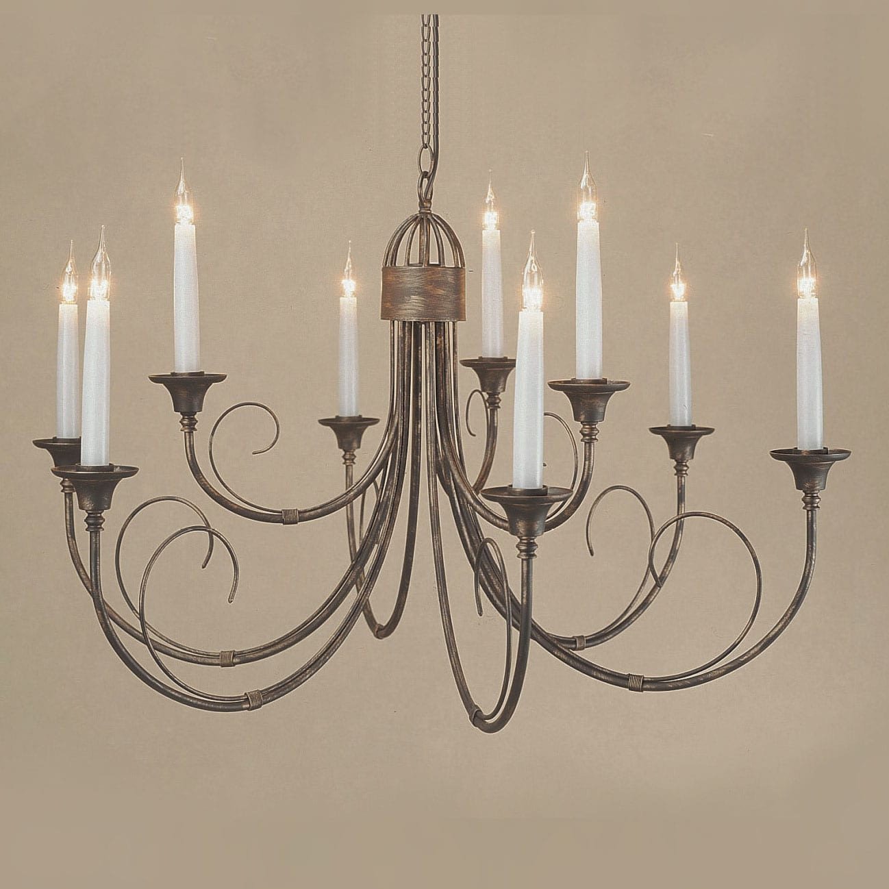 Impex Classica 9 Light Black Gold Candle Chandelier SMRR00119/BLKG