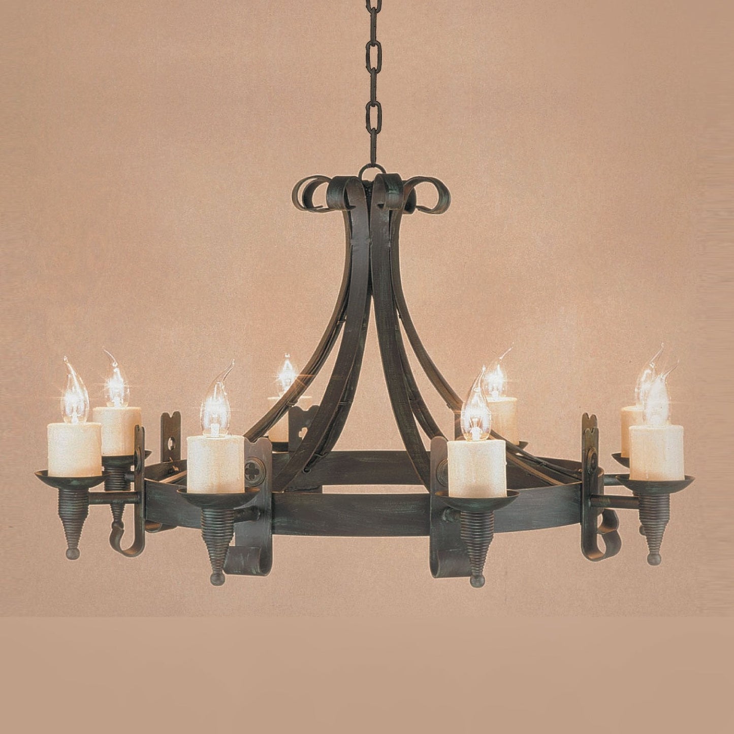 Impex Cromwell 8 Light Matt Black Candle Chandelier SMRR00158/MBLK