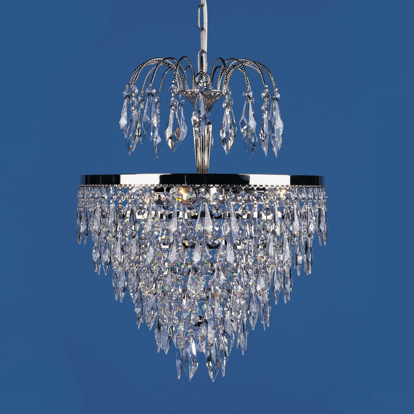 Impex Dresden 3 Light Nickel Crystal Strass Chandelier ST00007/35/03/N
