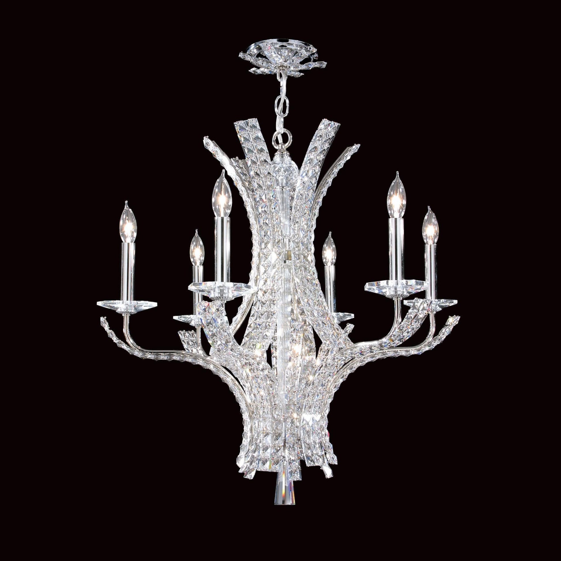 Impex Eclipse 6 Light Chrome Crystal Candle Chandelier CO012092/06/CH