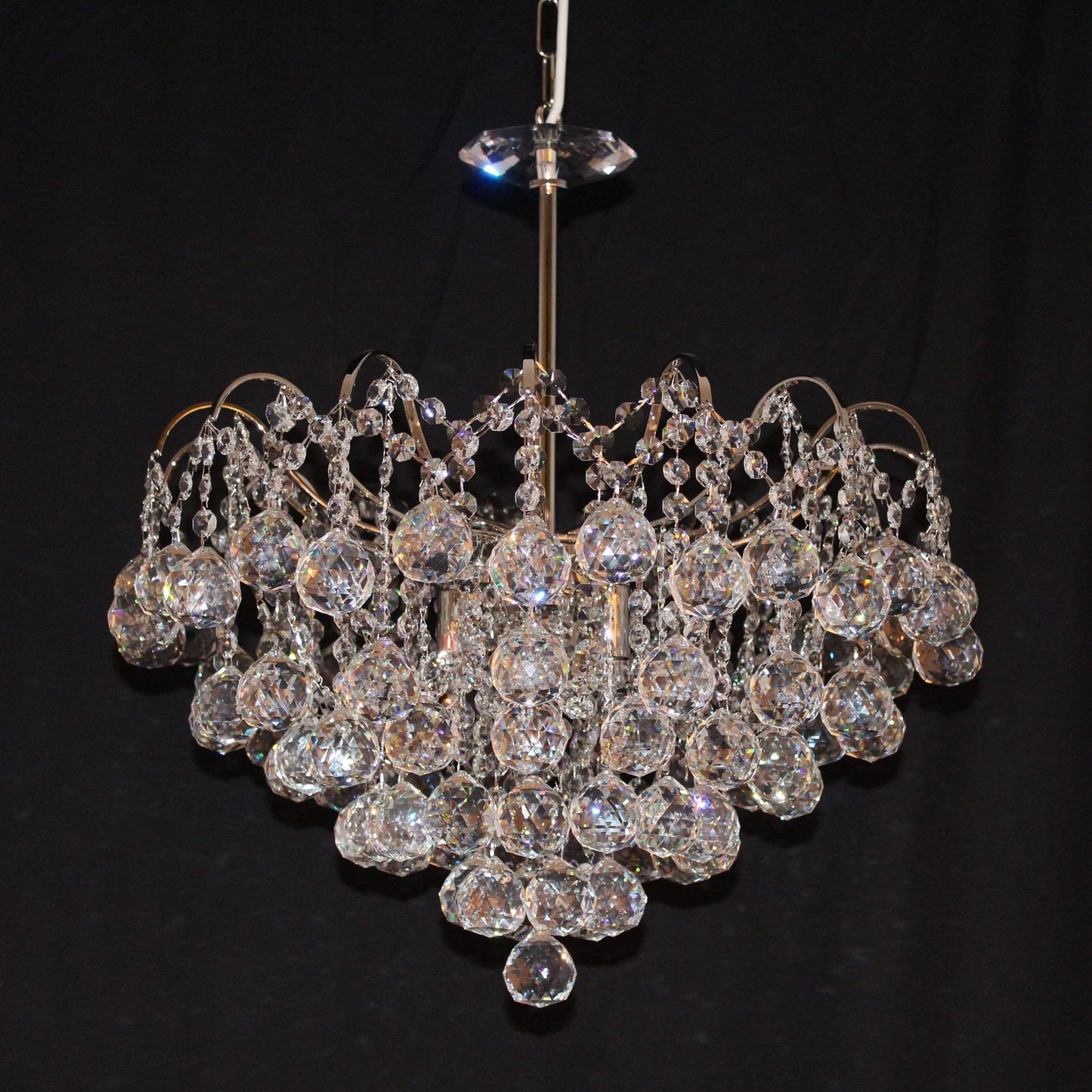 Impex Emmie 5 Light Chrome Crystal Balls Chandelier CFH401091/05/CH