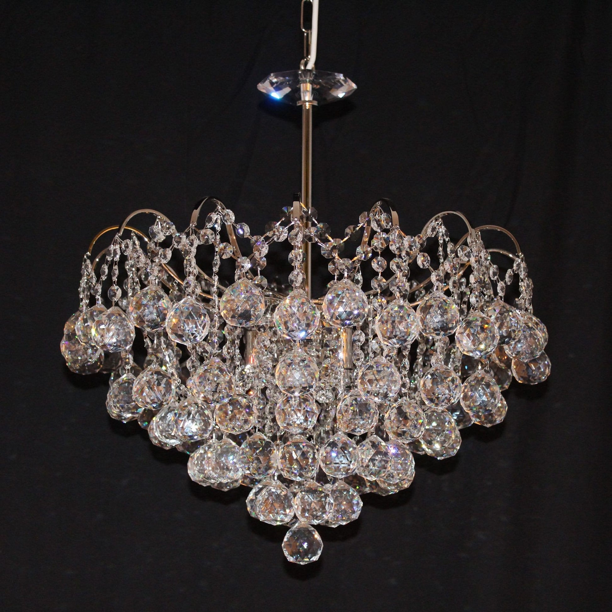 Impex Emmie 5 Light Chrome Crystal Balls Chandelier CFH401091/05/CH