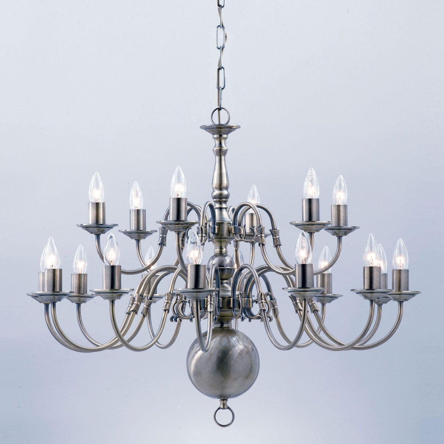 Impex Flemish 18 Light Candle Chandelier in Gun Metal BF00350/12+6/GM