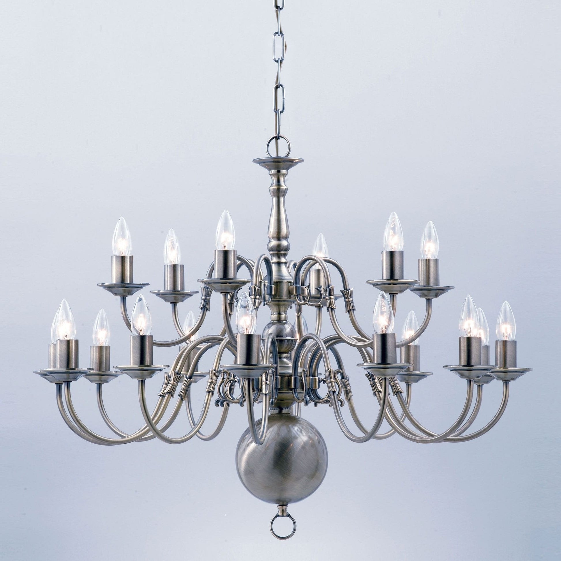 Impex Flemish 21 Light Candle Chandelier in Gun Metal BF00350/12+6+3/GM