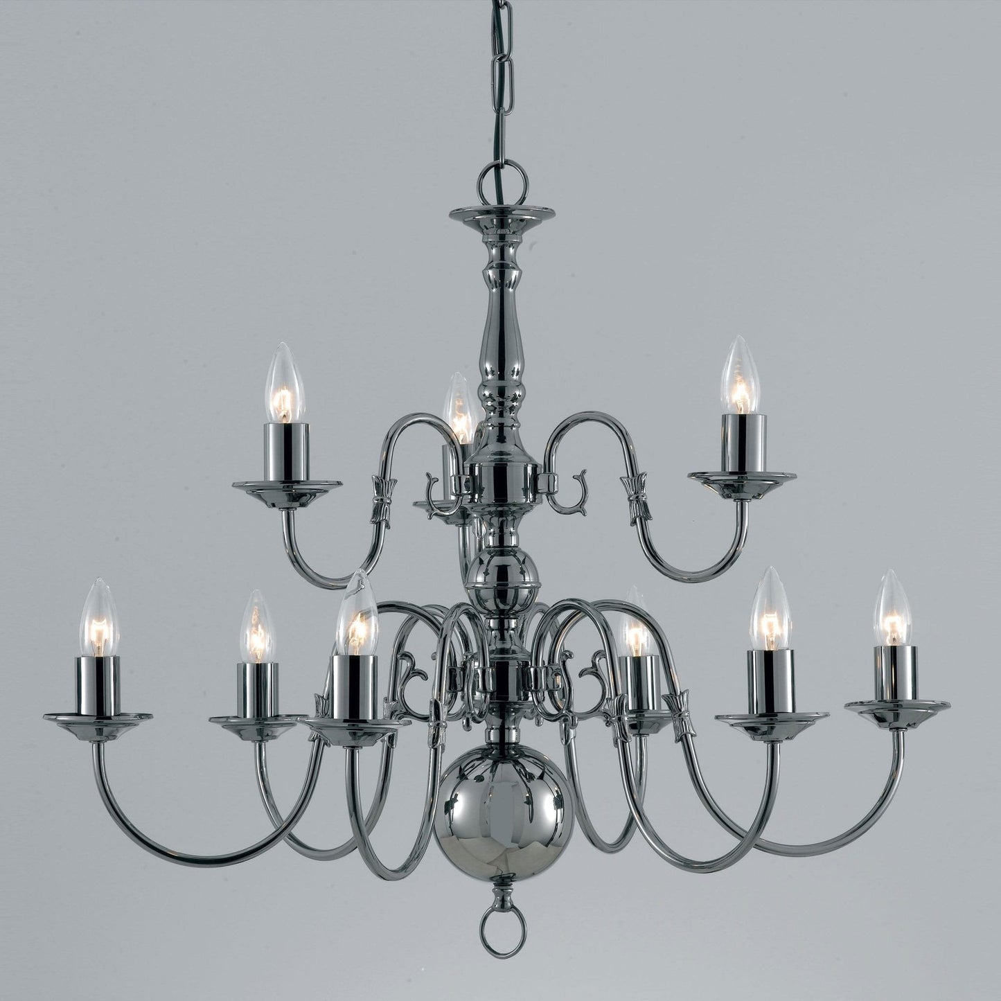Impex Flemish 9 Light Candle Chandelier in Gun Metal BF00350/6+3/GM