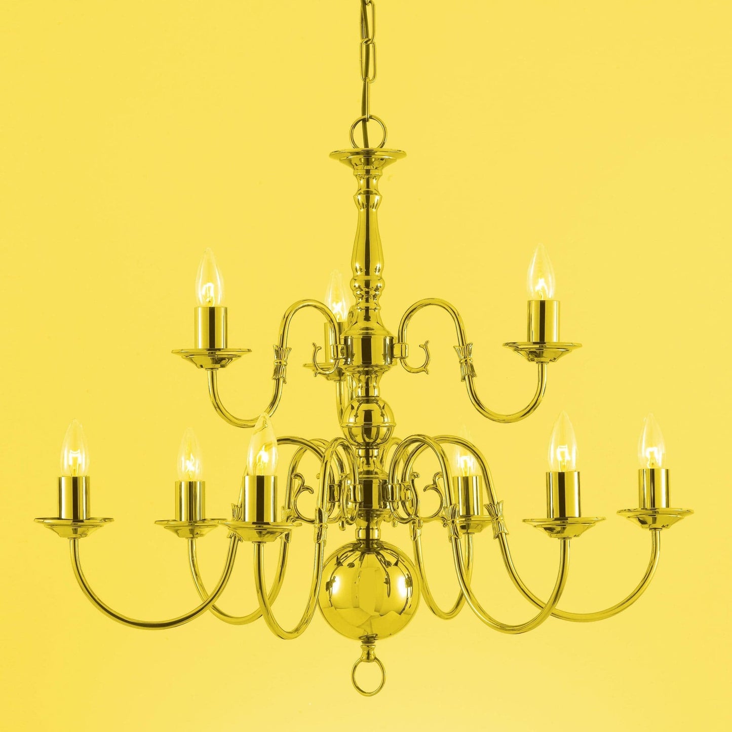 Impex Flemish 9 Light Gold Chandelier in Polished Brass BF00350/6+3/PB