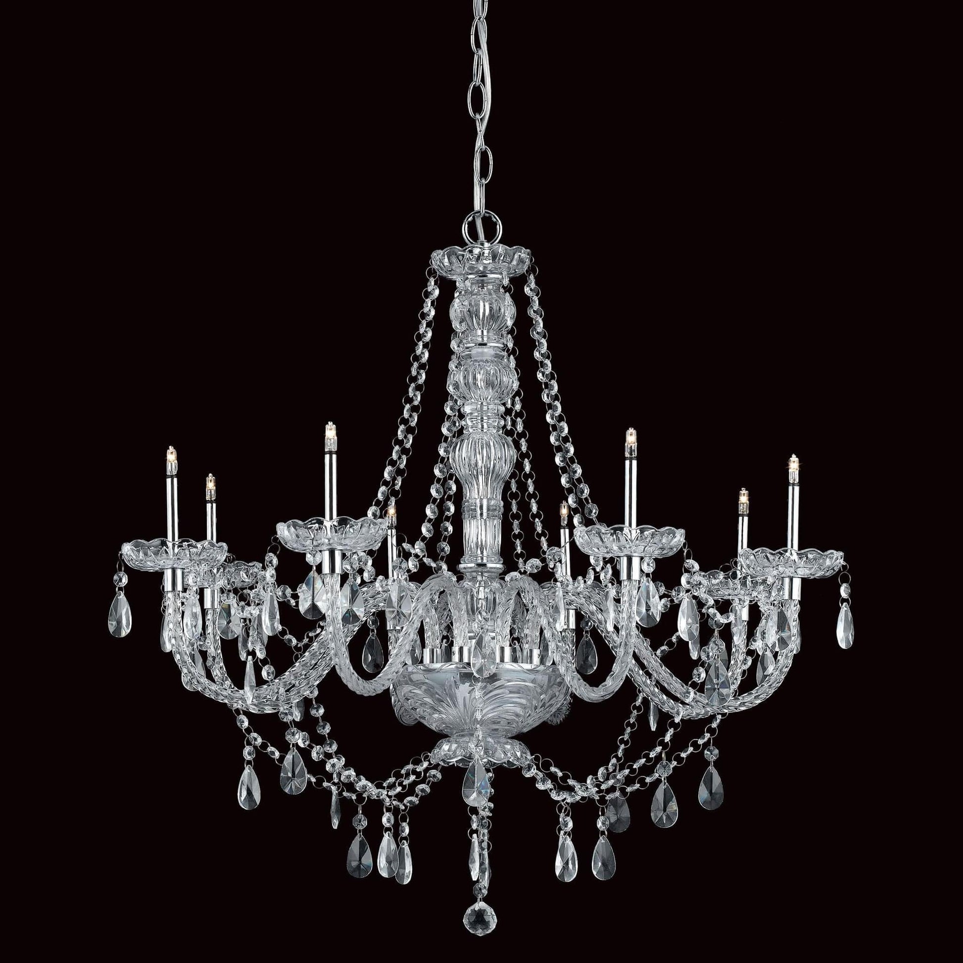 Impex Imperia 8 Light Chrome Candle Crystal Chandelier CFH011021/08/CH