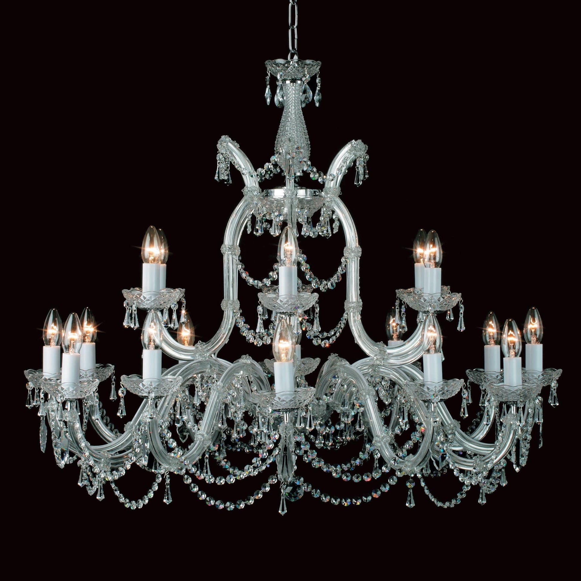 Impex Marie Therese 19 Light Chrome Crystal Chandelier CP00150/18+1/CH