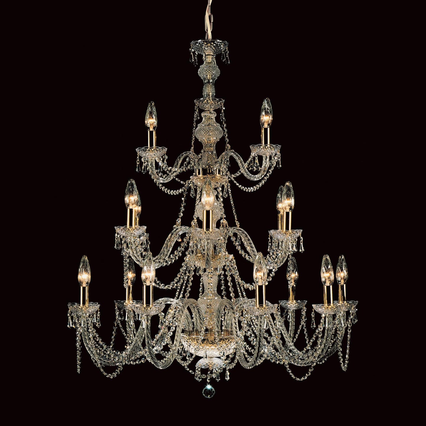 Impex Modra 18 Light Gold Crystal Georgian Chandelier CP06028/18/G