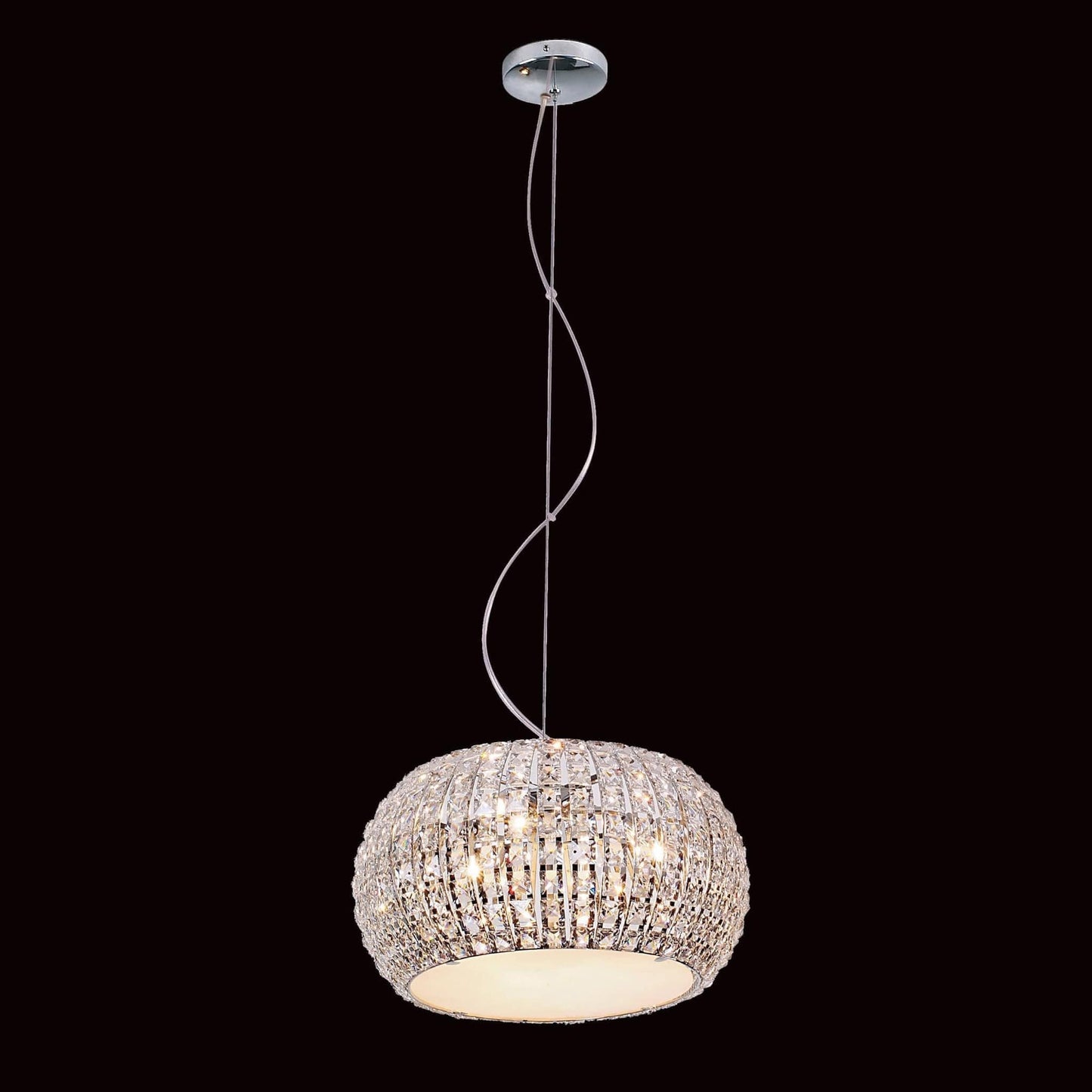 Impex Rome 6 Light Chrome Clear Crystal Drum Chandelier CFH905262/06/CLR/CH