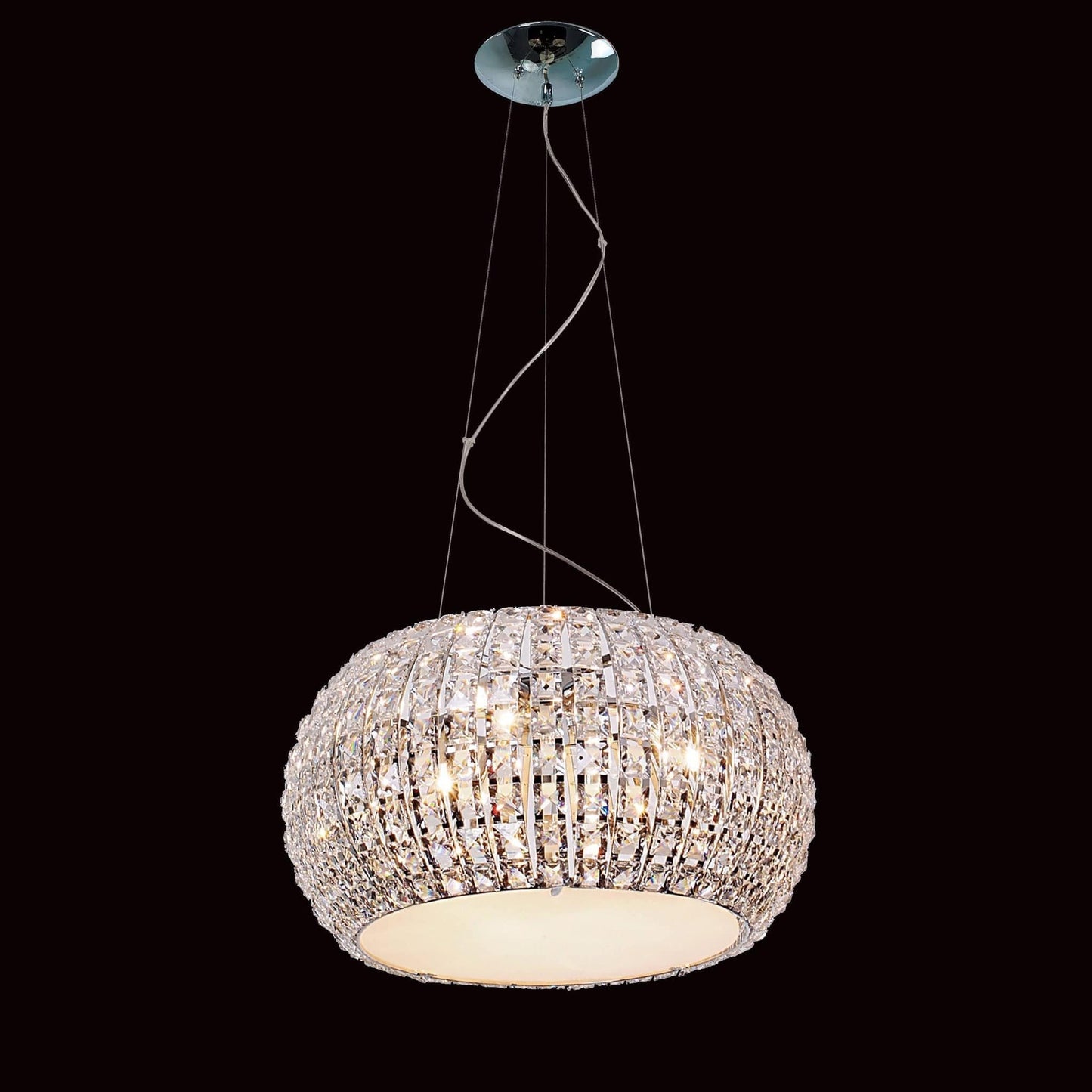 Impex Rome 9 Light Chrome Clear Crystal Drum Chandelier CFH905262/09/CH