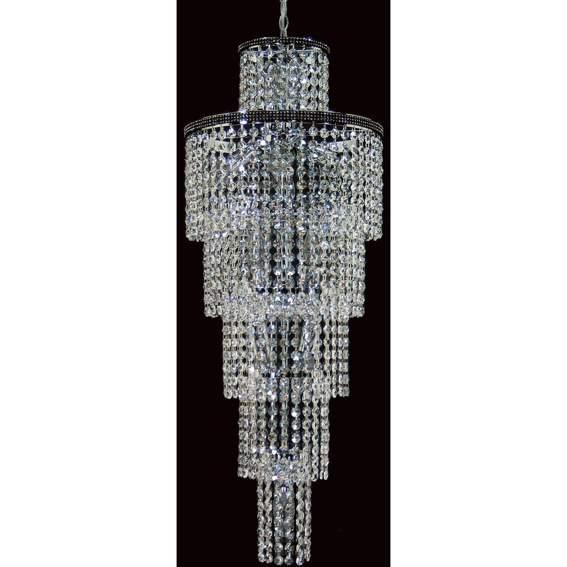 Impex Trento Crystal 11 Light Chrome Cascade Chandelier CE00055/11/CH