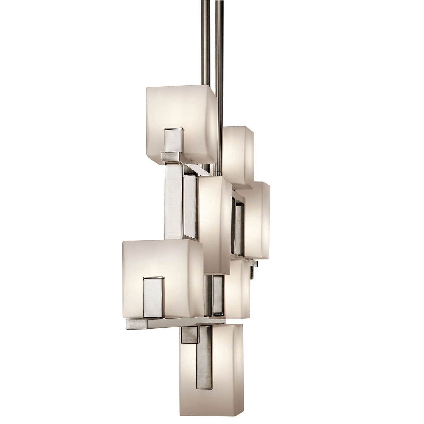 Kichler City Lights 7 Light Pewter Linear Chandelier Side View KL/CITY LIGHTS7B