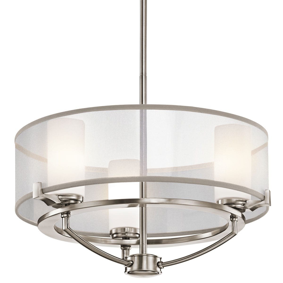 Kichler Saldana 3 Light Pewter Opal Glass Chandelier KL/SALDANA3