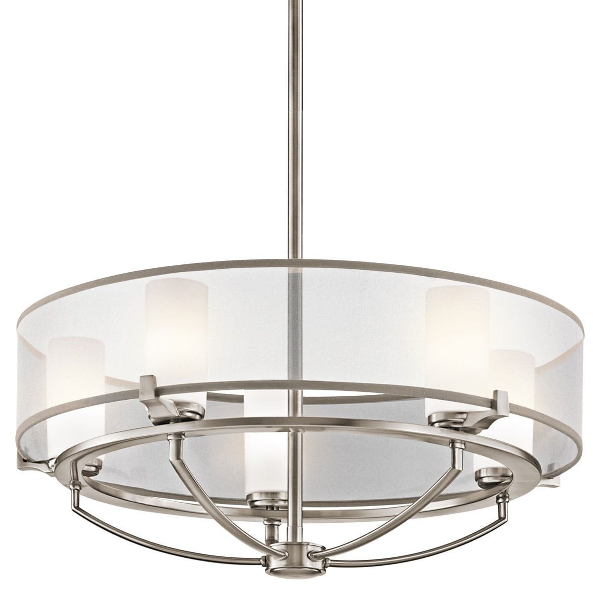 Kichler Saldana 5 Light Pewter Opal Glass Chandelier KL/SALDANA5