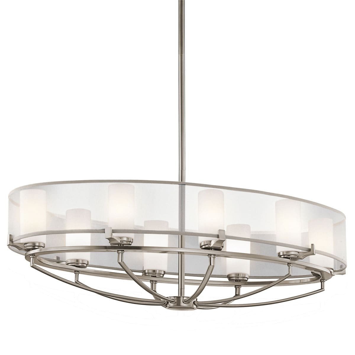 Kichler Saldana 8 Light Pewter Opal Glass Chandelier KL/SALDANA8