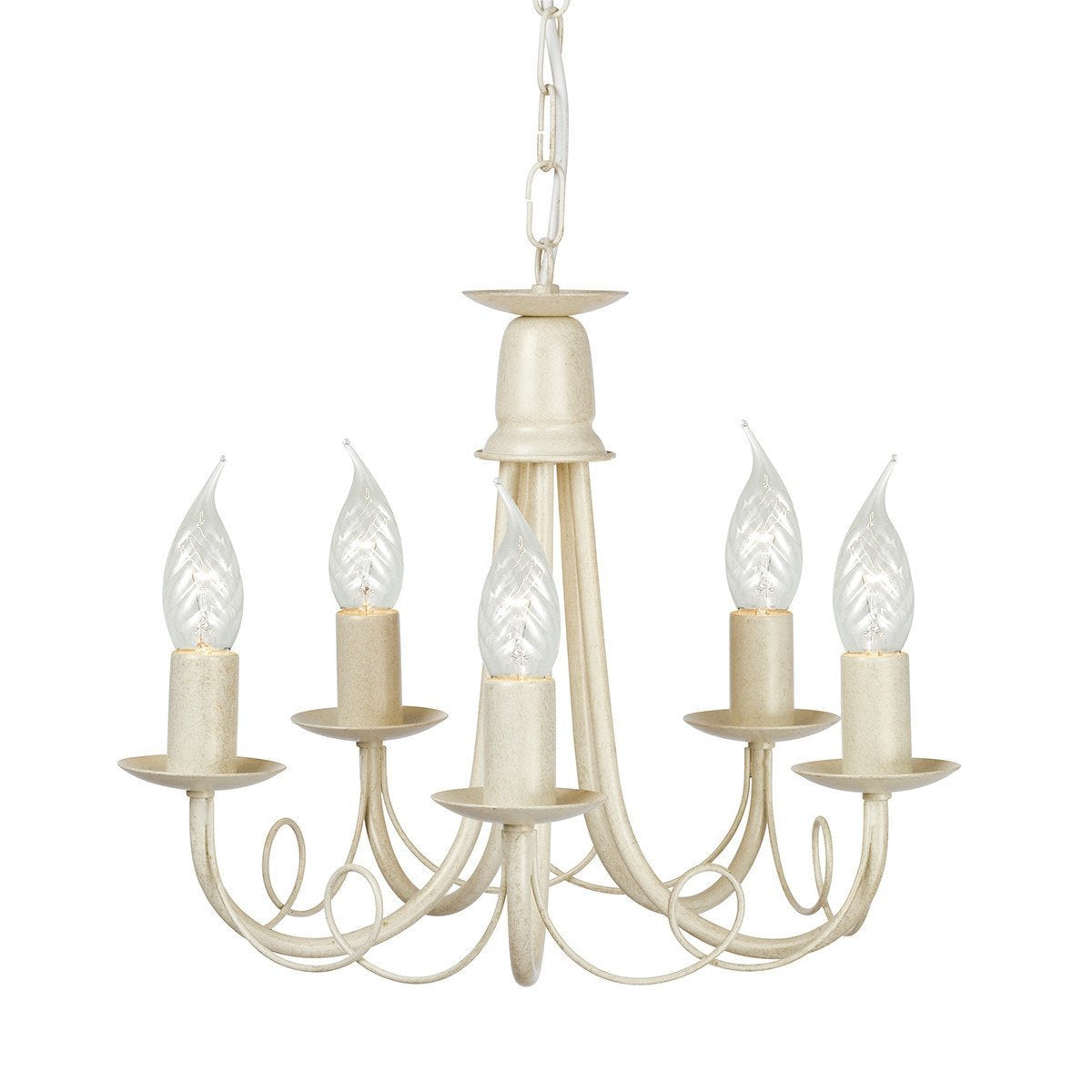 Elstead Minster 5 Light Ivory/Gold Chandelier MN5 IV/GOLD