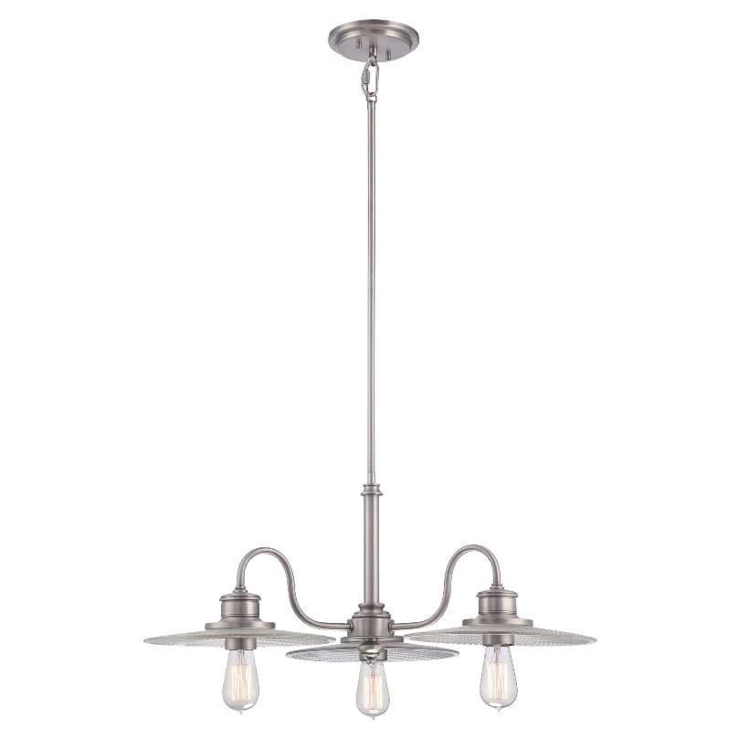 Quoizel Admiral 3 Light Antique Nickel Metal Chandelier QZ/ADMIRAL/3P AN