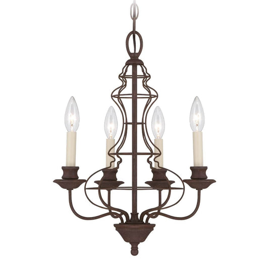Quoizel Laila 4 Light Rustic Antique Bronze Chandelier QZ/LAILA4A