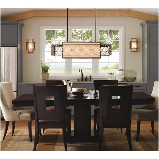 Feiss Remy 4 light Chandelier Heritage Bronze & Parisienne Gold