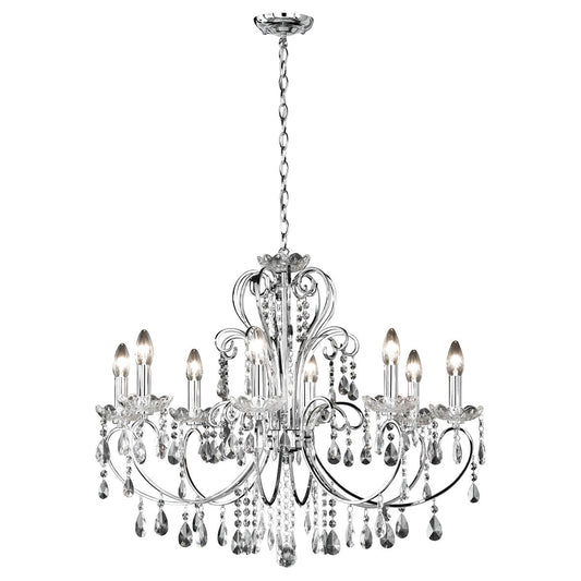 Wofi Arizona 8 Light Chrome Silver Glass Crystal Chandelier