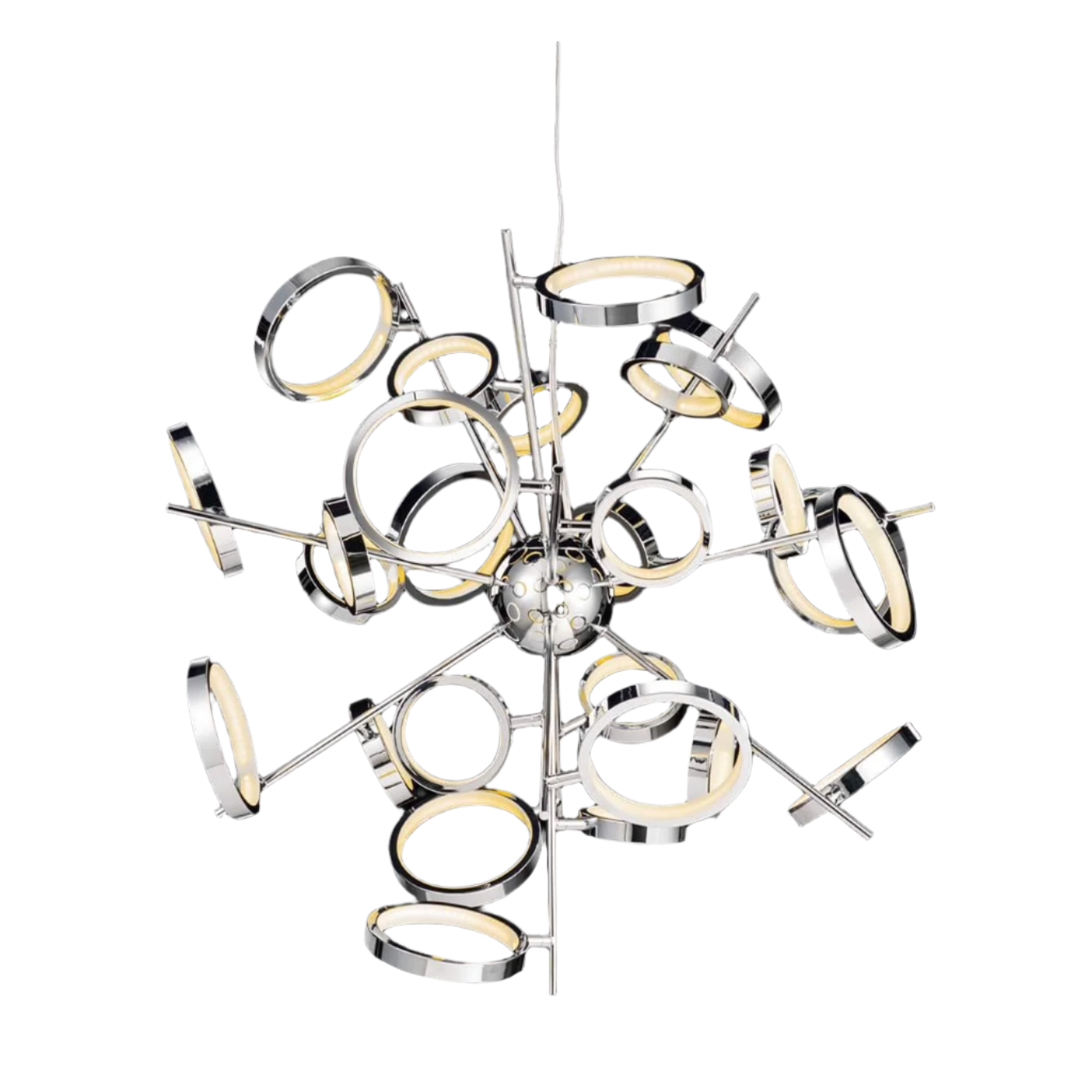 Illuminati Meridian LED Chrome Twenty-Six Ring Chandelier